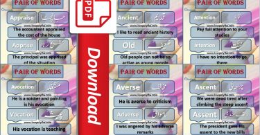 English Pair of Words List Pdf | English vocabulary latest words 2020