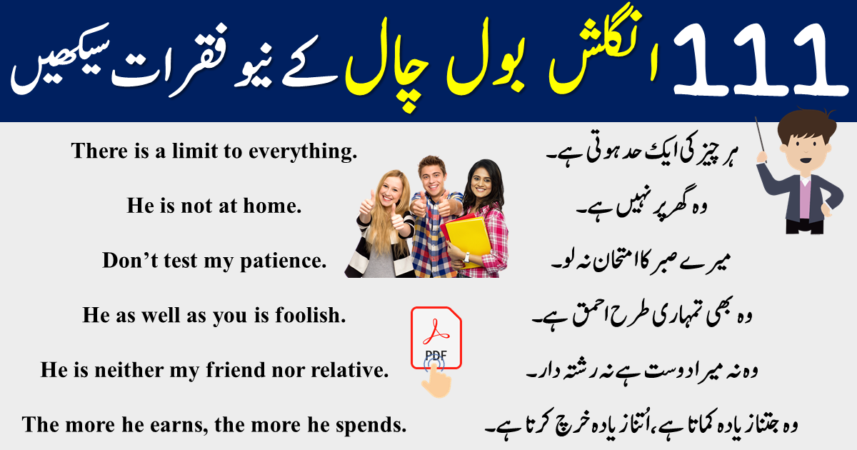 Daily Use English to Urdu Sentences for Speaking English Everyday PDF