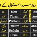 Daily use vocabulary words 2022 with urdu meaning