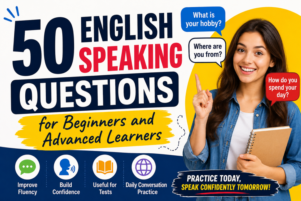 50 English Speaking Questions for Beginners and Advanced Learners